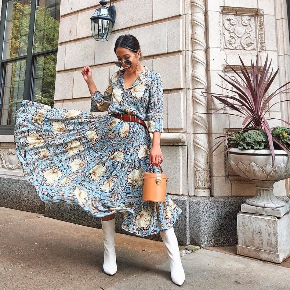 Morris & Co. x H&M Floral Print Midi Dress - Size Small